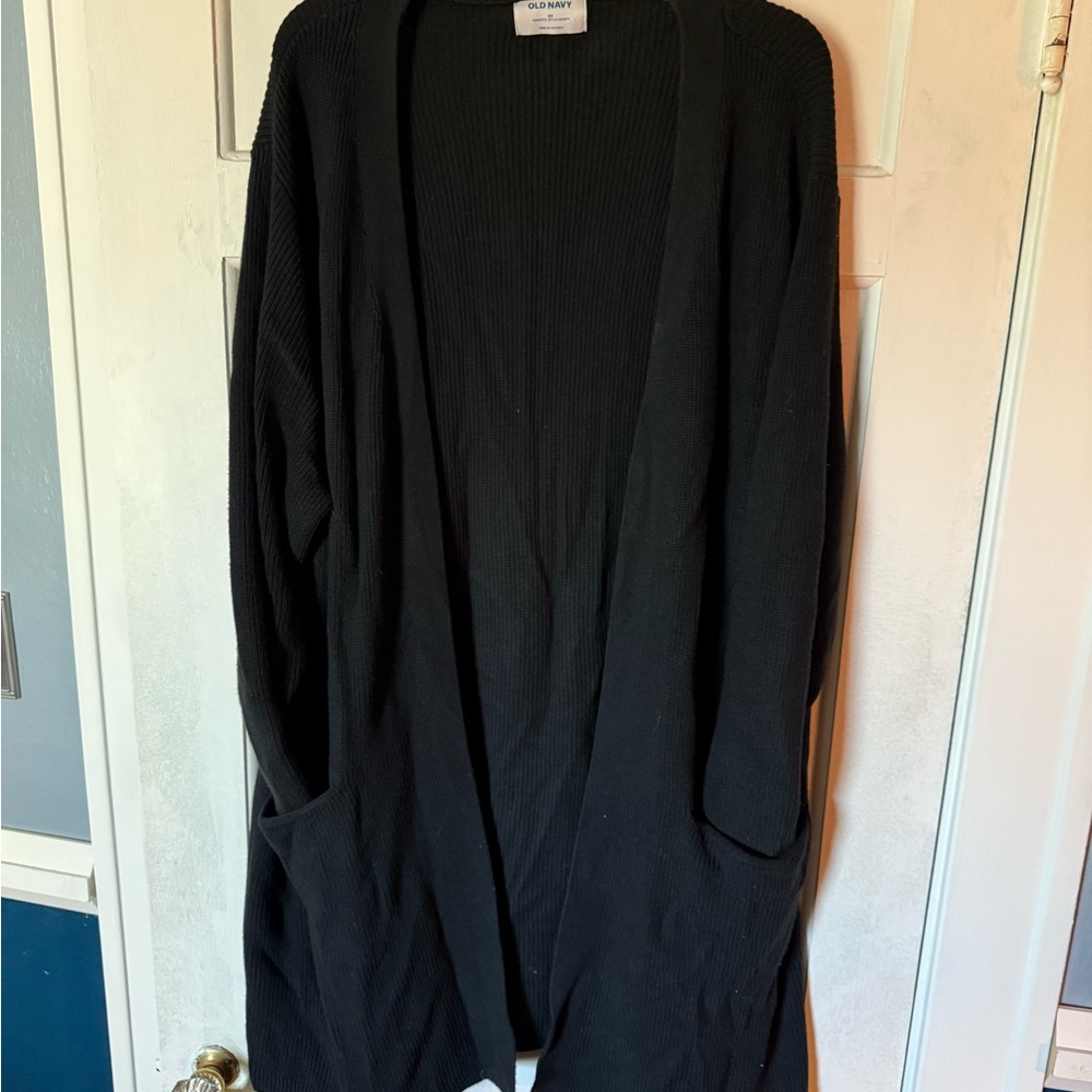 Old Navy Black Ribbed Cardigan